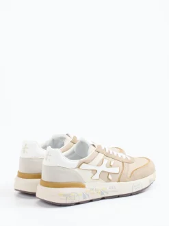 Premiata – Retro-Sneaker aus Veloursleder in Beige