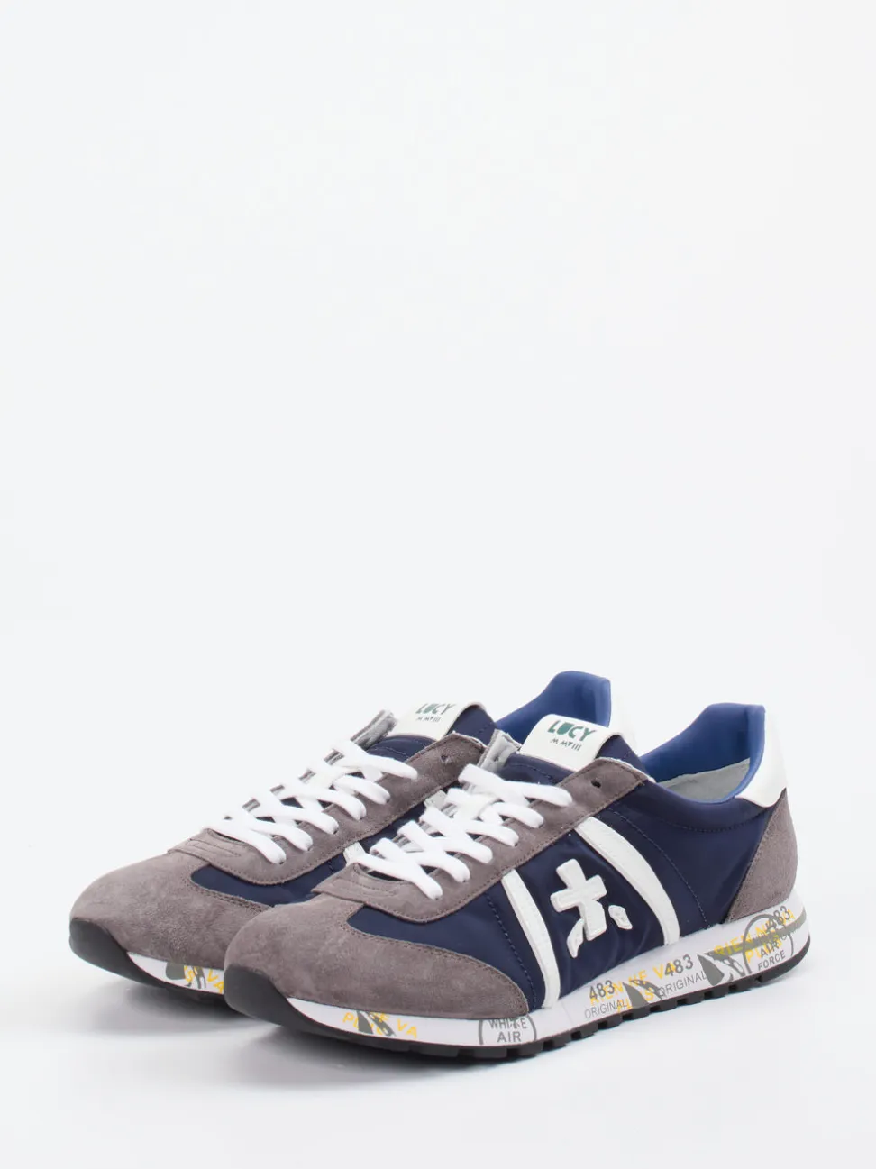 Premiata – Retro-Sneaker aus Veloursleder dunkelblau