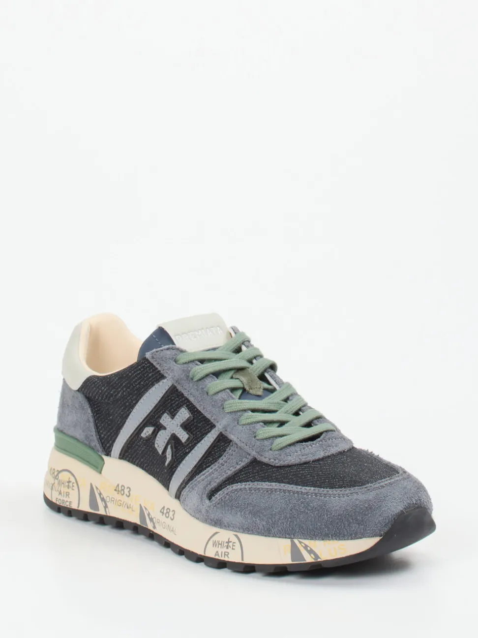 Premiata – Retro-Sneaker aus Veloursleder Anthrazit