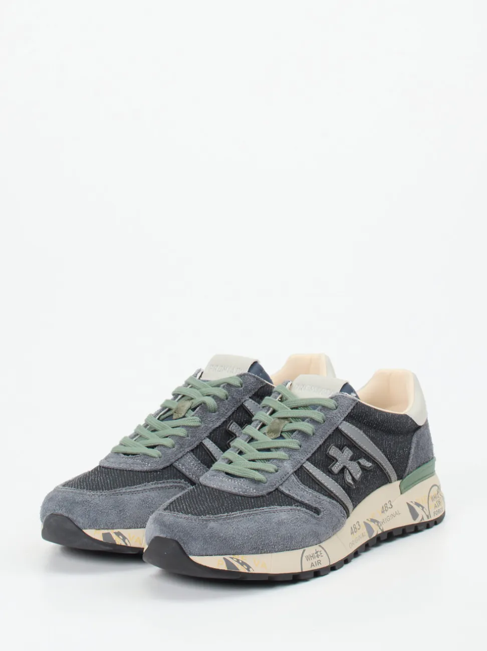 Premiata – Retro-Sneaker aus Veloursleder Anthrazit