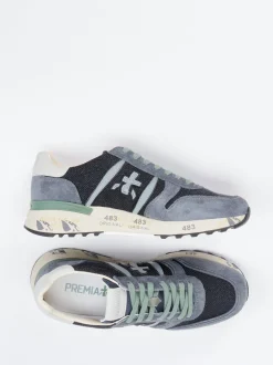 Premiata – Retro-Sneaker aus Veloursleder Anthrazit
