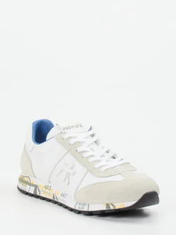 Premiata – Retro-Sneaker aus Veloursleder Weiß