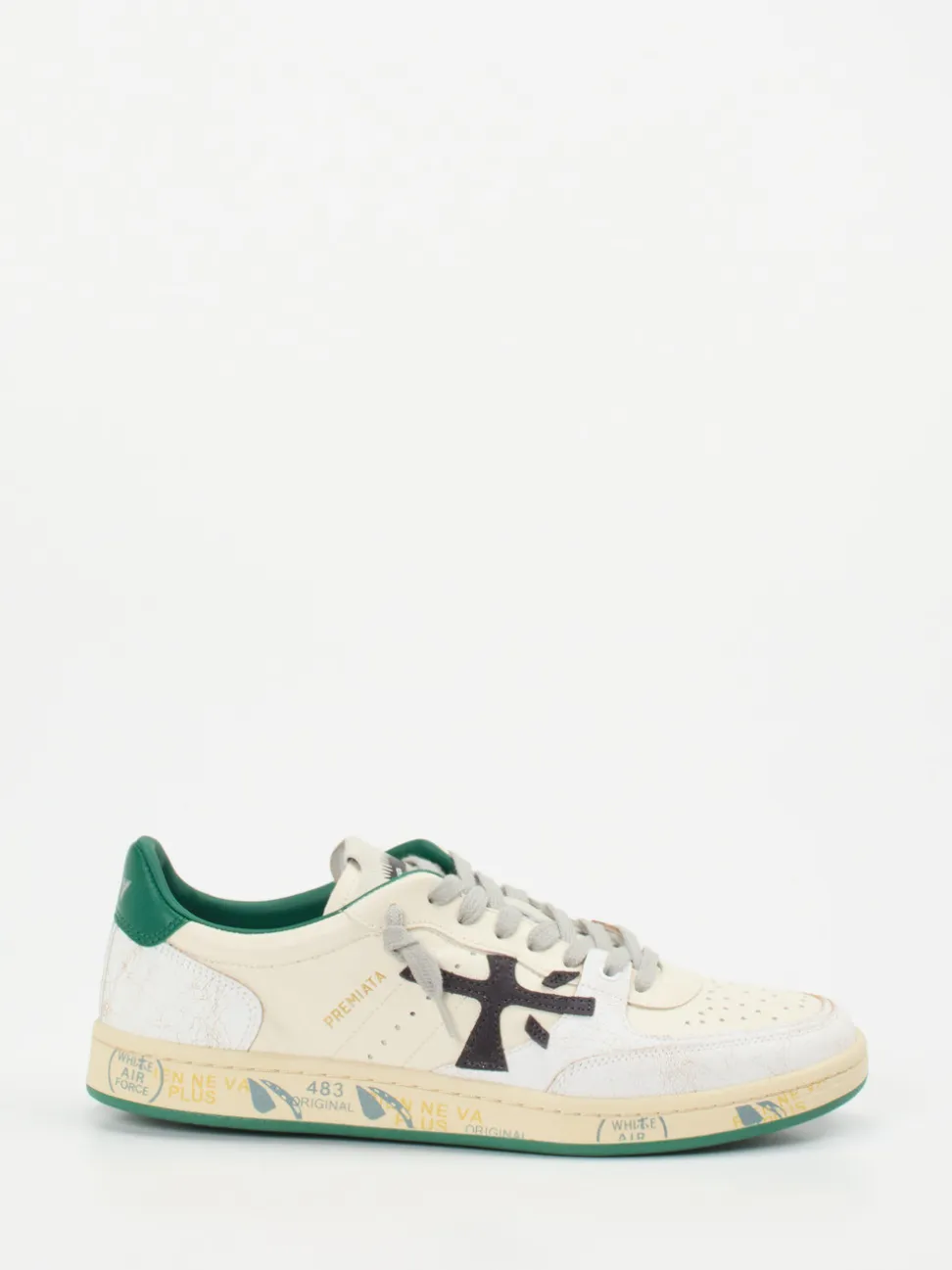 Premiata – Sneaker aus Kalbleder in Beige-Grün