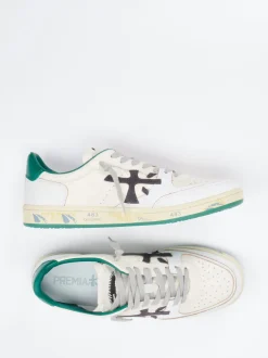 Premiata – Sneaker aus Kalbleder in Beige-Grün