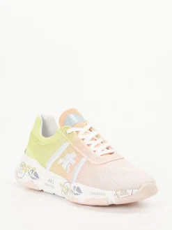 Premiata – Sneaker aus Mesh und Nylon pfirsichrosa