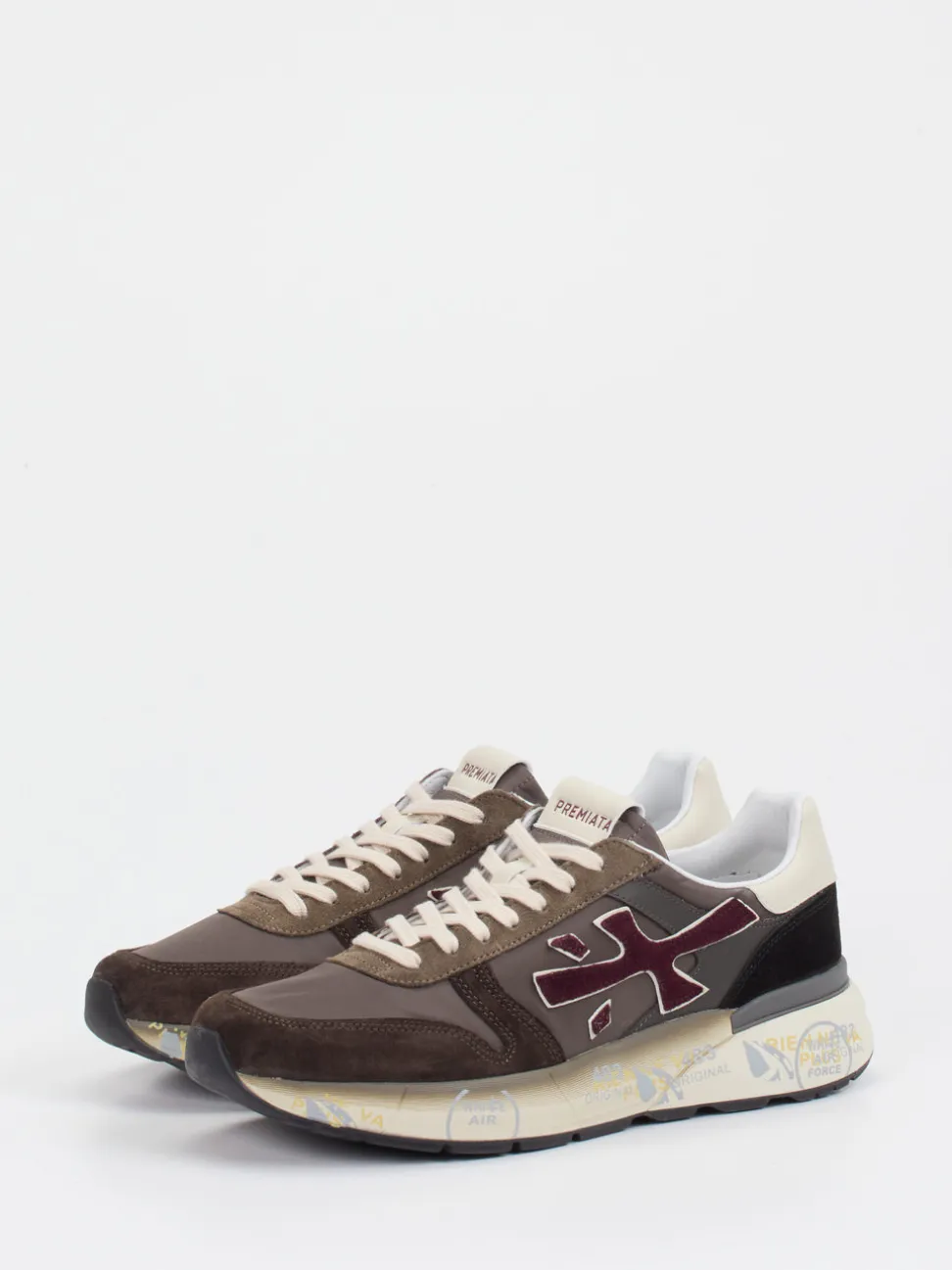Premiata – Sneaker aus Veloursleder und Textil braun