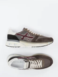 Premiata – Sneaker aus Veloursleder und Textil braun