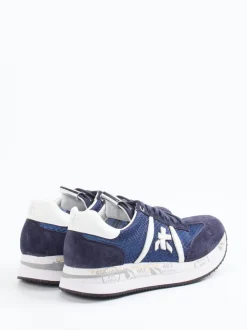 Premiata – Sneaker aus Veloursleder und Mesh blau