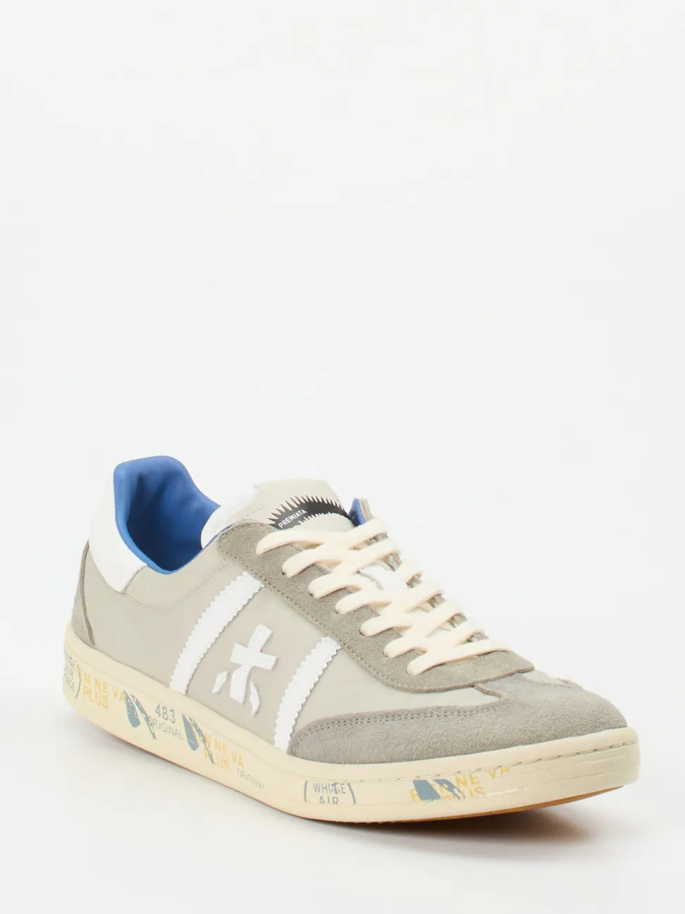 Premiata – Sneaker aus Veloursleder und Nylon grau