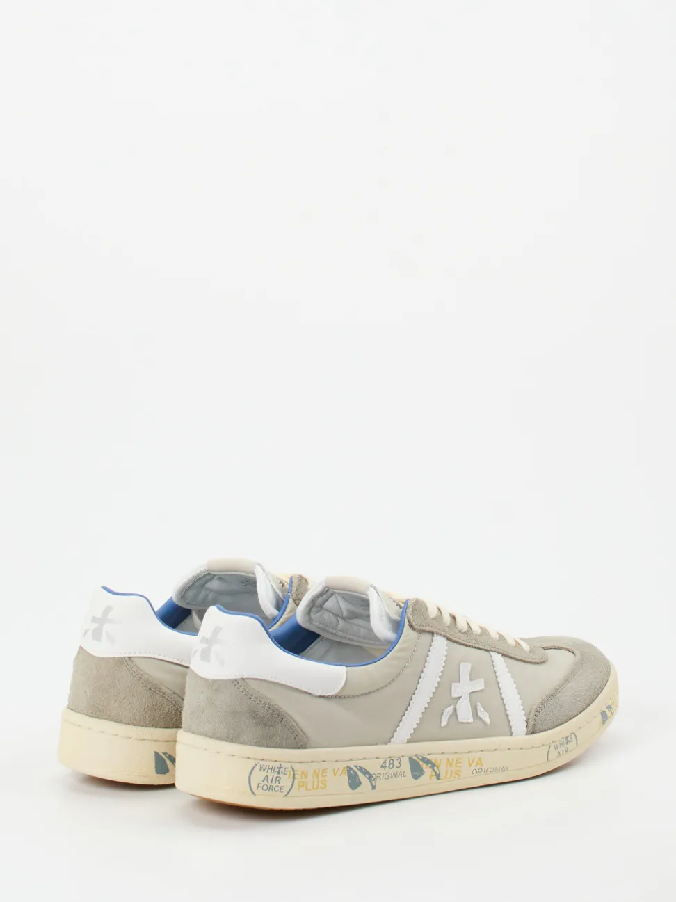 Premiata – Sneaker aus Veloursleder und Nylon grau