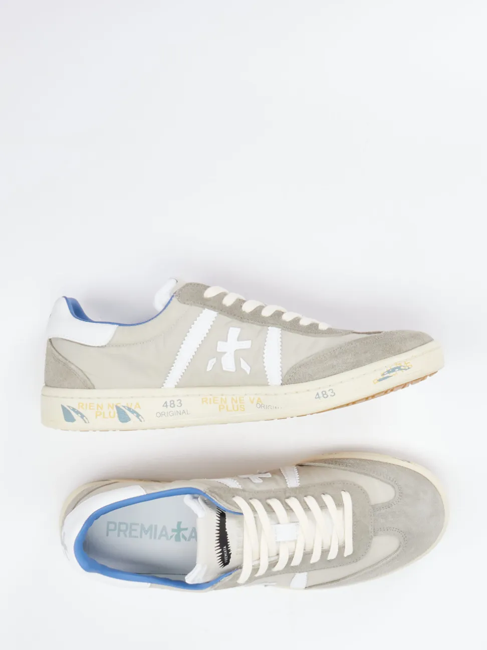 Premiata – Sneaker aus Veloursleder und Nylon grau