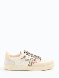 Premiata – Sneaker aus Velours- und Glattleder beige