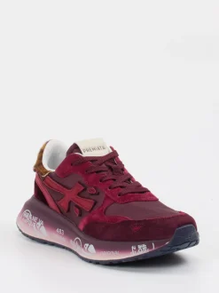 Premiata – Sneaker aus Veloursleder in Burgunderrot