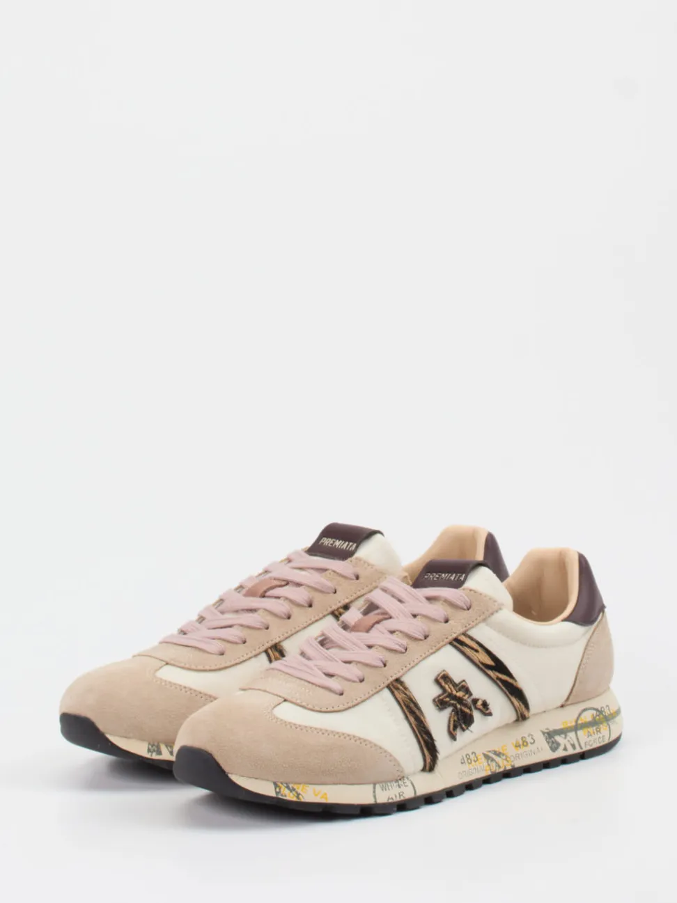 Premiata – Sneaker aus Veloursleder und Textil Beige