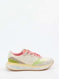 Premiata – Sneaker aus Veloursleder und Mesh beige