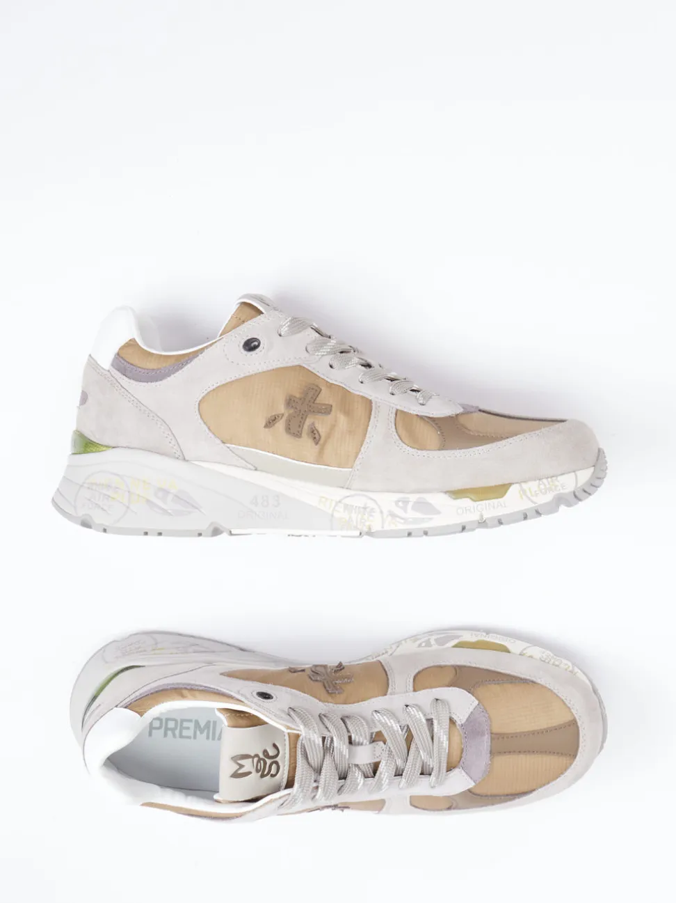 Premiata – Sneaker aus Veloursleder und Textil braun