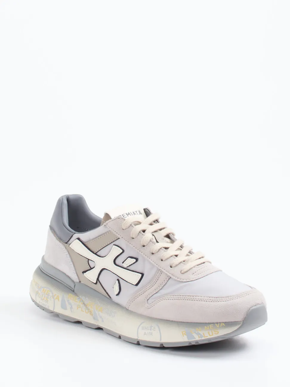 Premiata – Sneaker aus Veloursleder und Textil grau