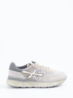 Premiata – Sneaker aus Veloursleder und Textil grau