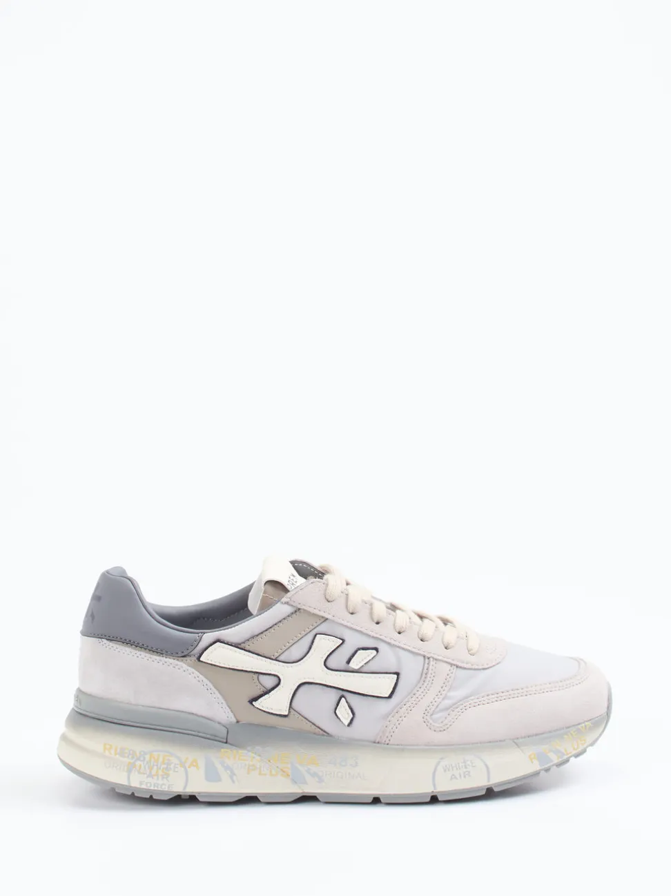 Premiata – Sneaker aus Veloursleder und Textil grau