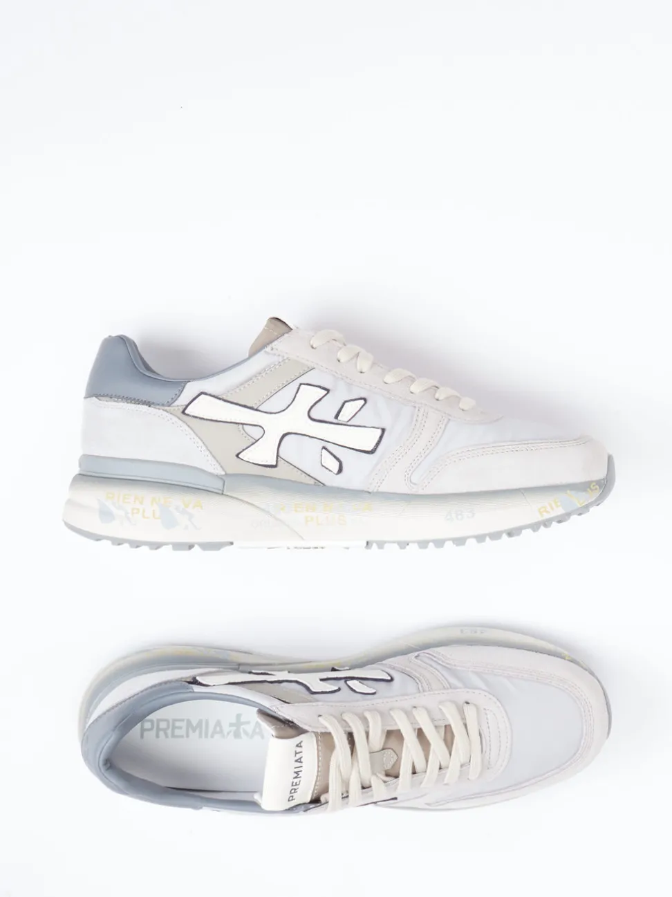 Premiata – Sneaker aus Veloursleder und Textil grau