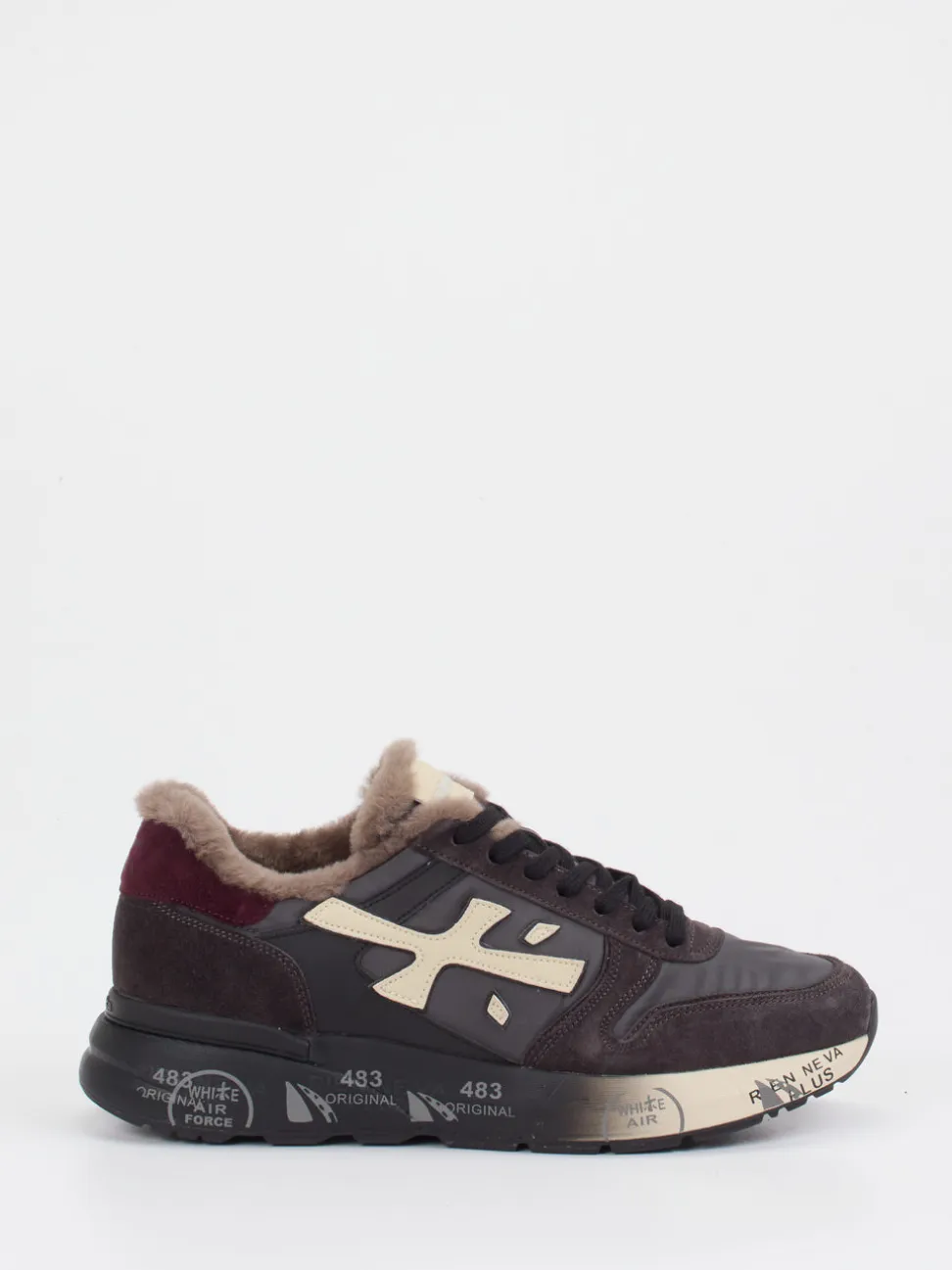 Premiata – Sneaker aus Velour/Textil Dunkelbraun