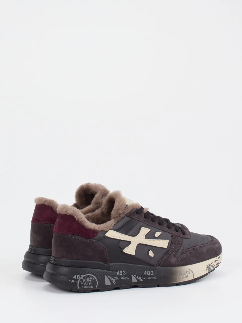 Premiata – Sneaker aus Velour/Textil Dunkelbraun