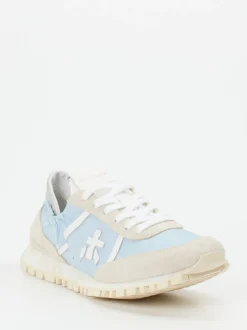 Premiata – Sneaker aus Veloursleder und Nylon hellblau