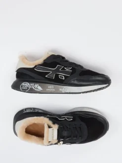 Premiata – Sneaker aus Veloursleder schwarz