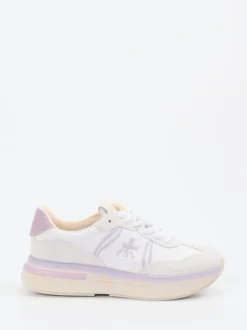 Premiata – Sneaker aus Veloursleder und Textil Weiß