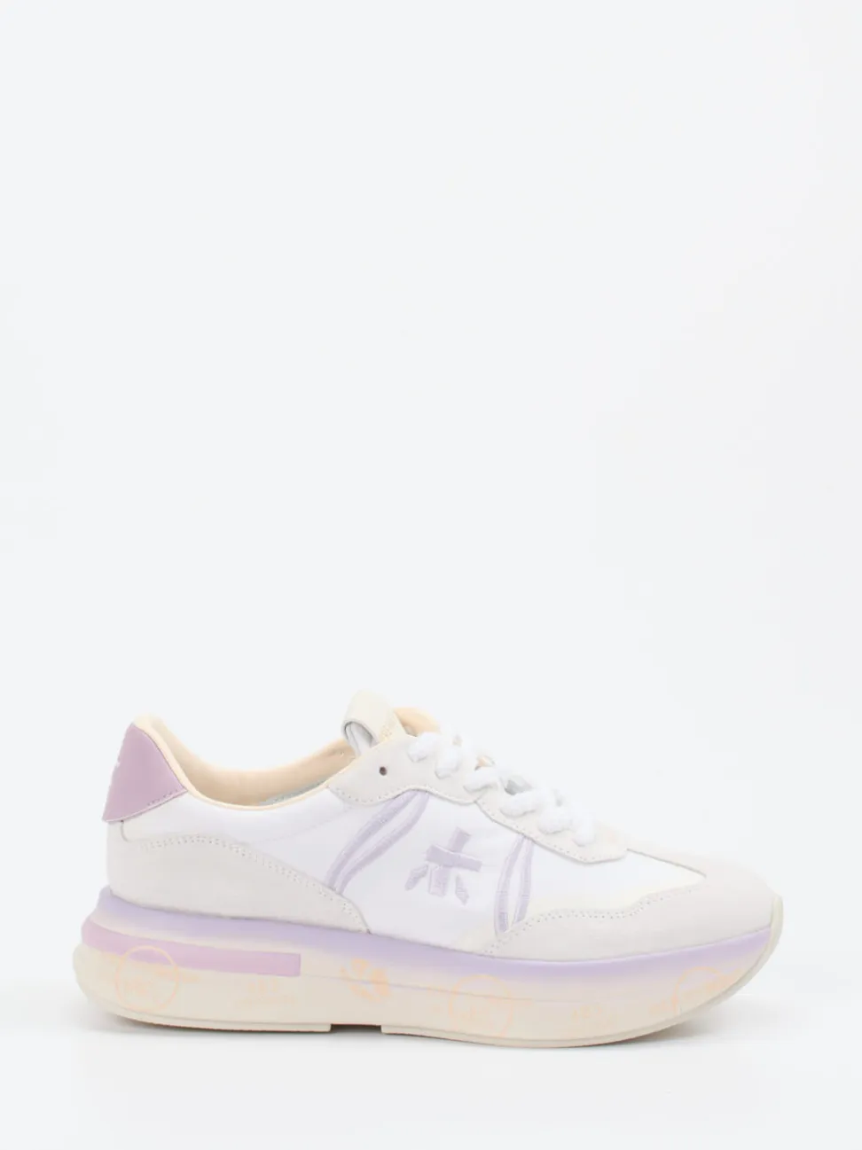 Premiata – Sneaker aus Veloursleder und Textil Weiß