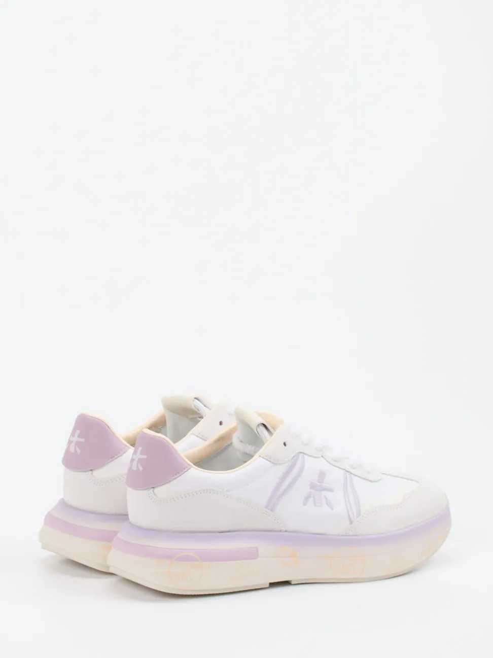 Premiata – Sneaker aus Veloursleder und Textil Weiß