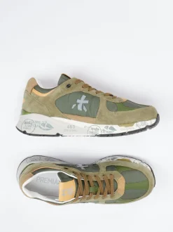 Premiata – Sneaker aus Veloursleder und Nylon Olivgrün