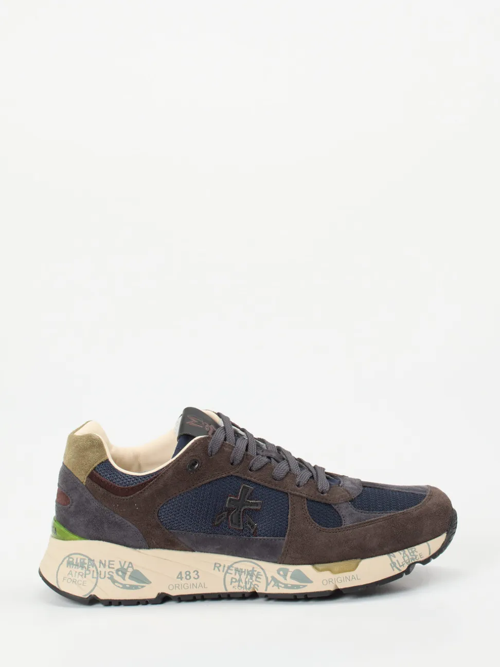 Premiata – Sneaker aus Veloursleder und Mesh Dunkelblau