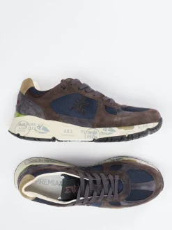 Premiata – Sneaker aus Veloursleder und Mesh Dunkelblau