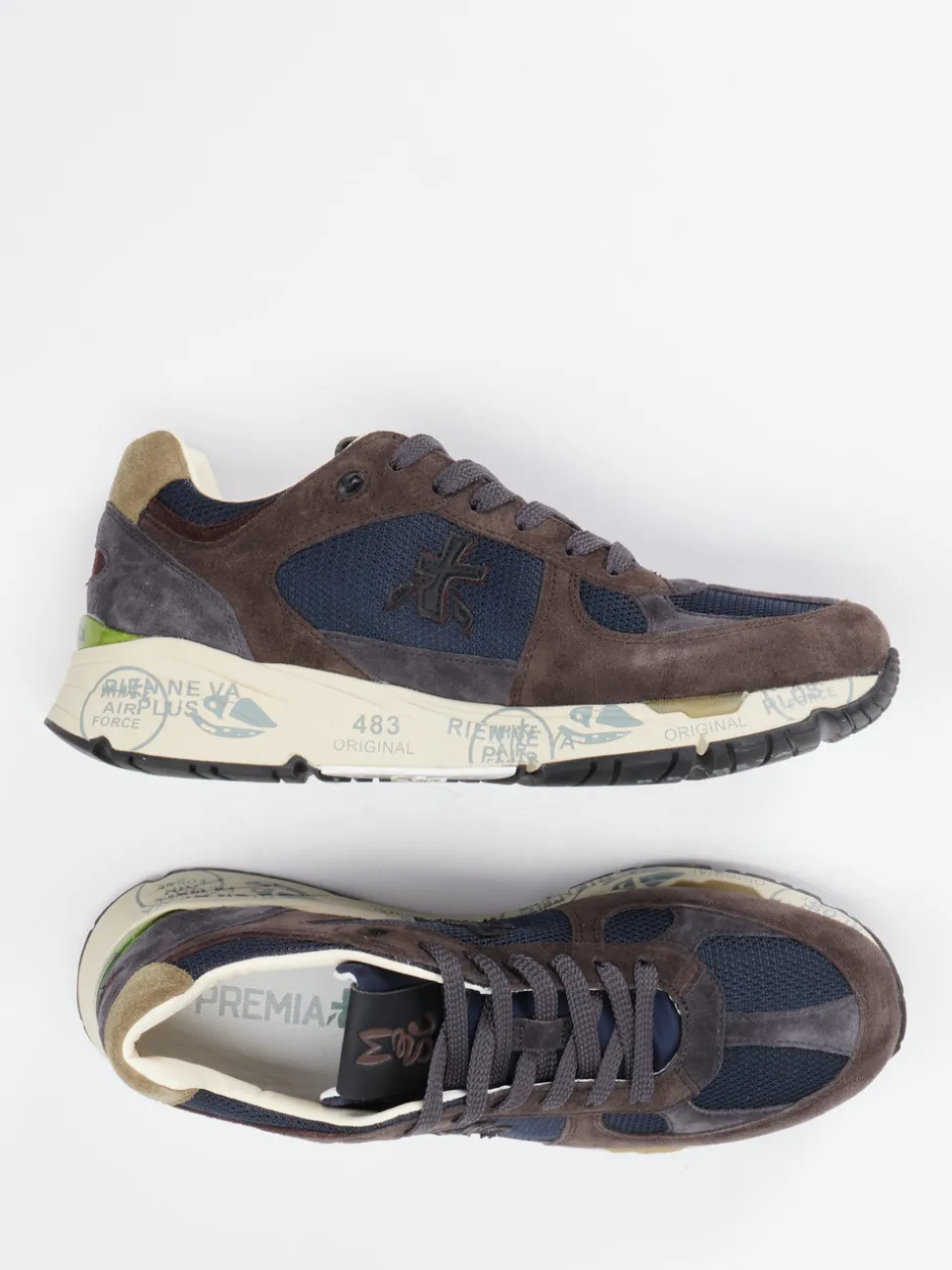Premiata – Sneaker aus Veloursleder und Mesh Dunkelblau