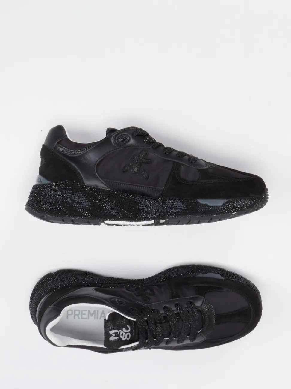 Premiata – Sneaker aus Veloursleder und Textil Schwarz