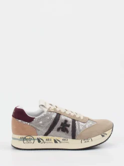 Premiata – Sneaker aus Veloursleder und Pailletten-Mesh