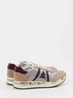 Premiata – Sneaker aus Veloursleder und Pailletten-Mesh
