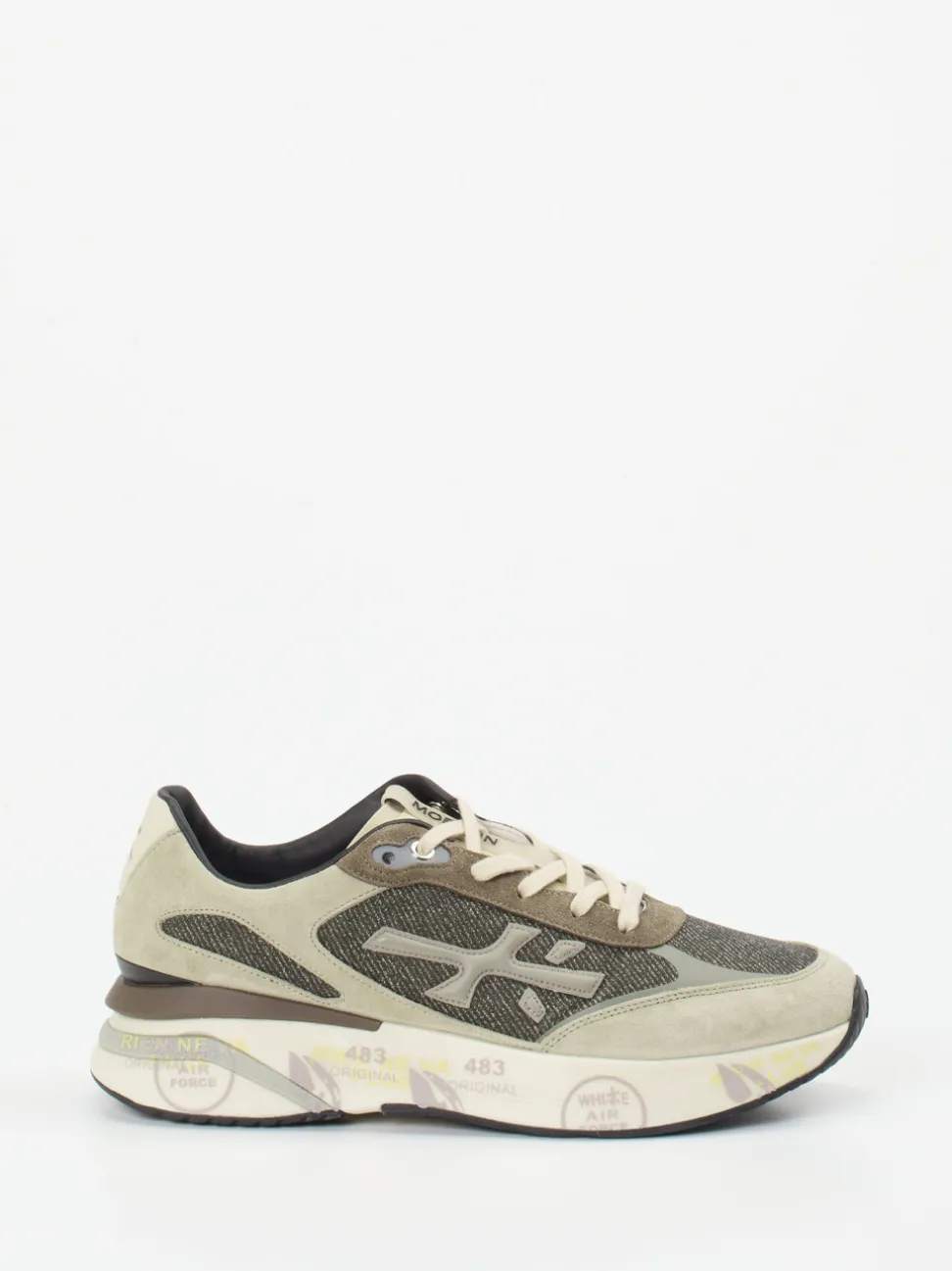 Premiata – Sneaker aus Veloursleder und Mesh beige