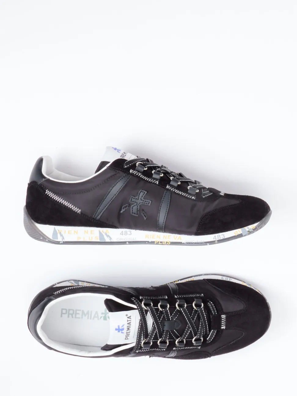 Premiata – Sneaker aus Veloursleder und Nylon schwarz