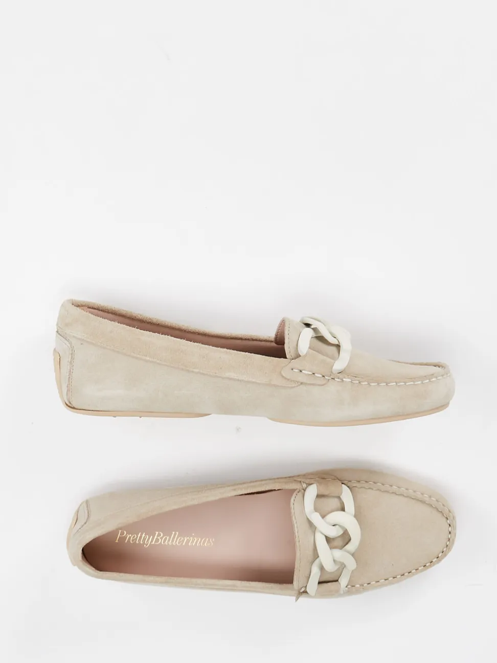 Pretty Ballerinas – Loafer aus Veloursleder beige