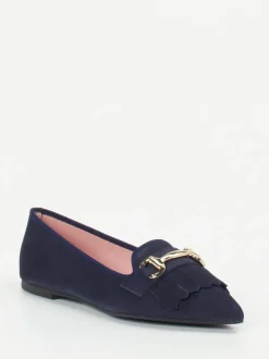 Pretty Ballerinas – Loafer-Ballerinas aus Veloursleder blau