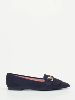Pretty Ballerinas – Loafer-Ballerinas aus Veloursleder blau