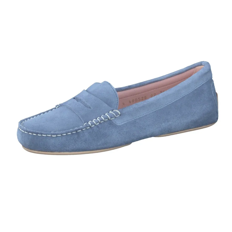 Pretty Ballerinas – Loafer aus Veloursleder jeansblau
