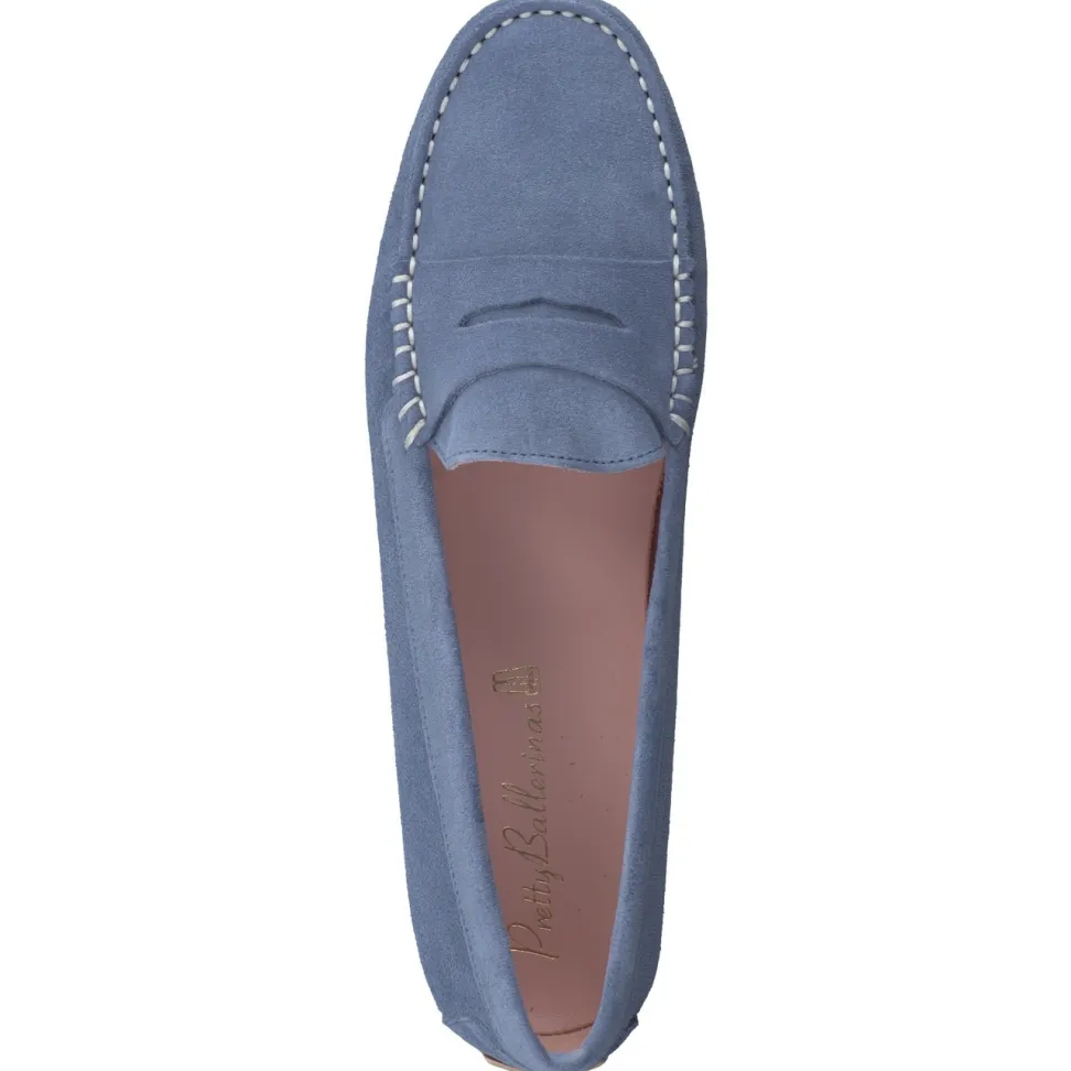 Pretty Ballerinas – Loafer aus Veloursleder jeansblau