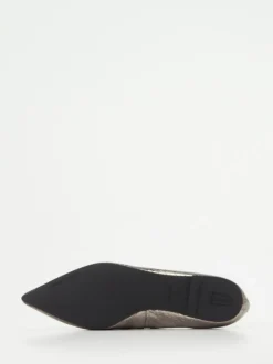 Pretty Ballerinas – Loafer-Ballerinas aus geprägtem Leder silber
