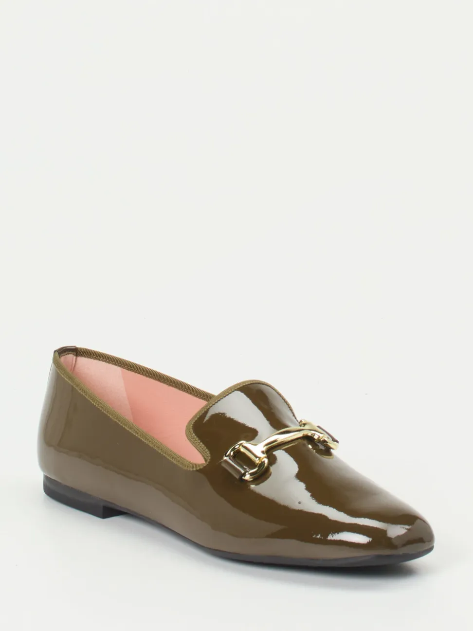 Pretty Ballerinas – Loafer aus Lackleder in Olivgrün