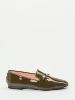 Pretty Ballerinas – Loafer aus Lackleder in Olivgrün