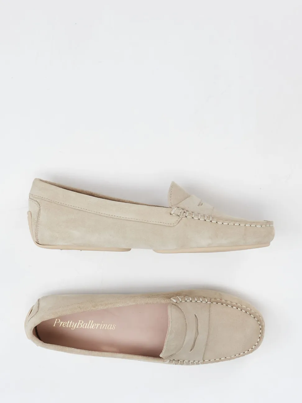 Pretty Ballerinas – Loafer aus Veloursleder Beige