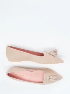 Pretty Ballerinas – Loafer-Ballerinas aus Veloursleder Beige